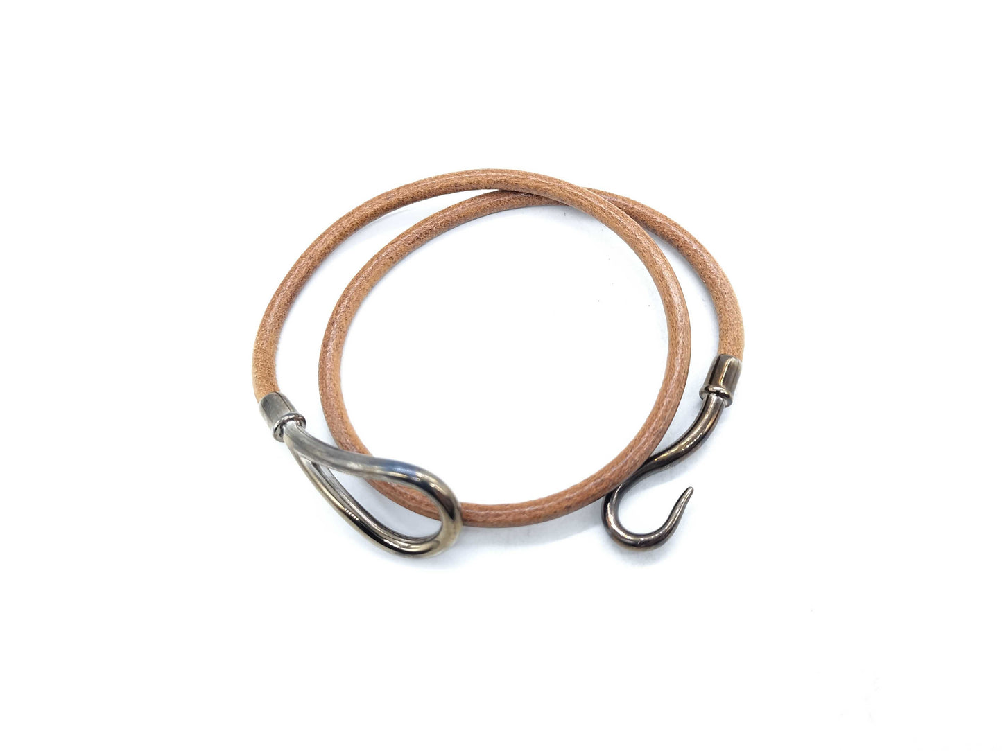 HERMES Leather Double Bracelet Bracelet Bangle