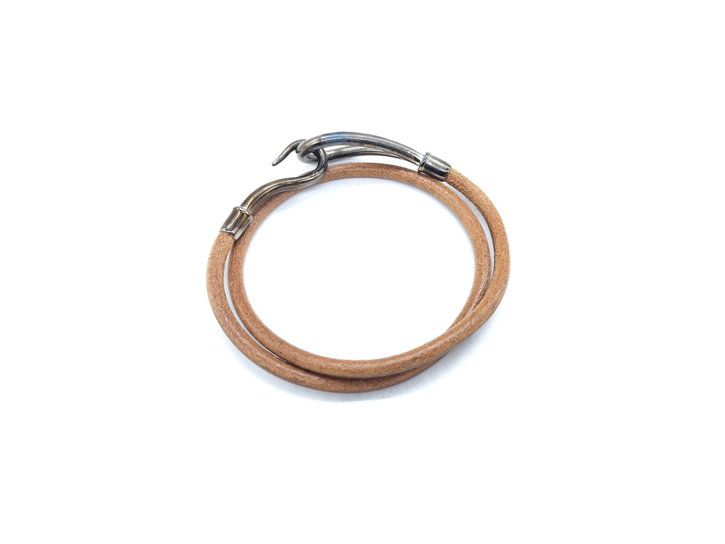 HERMES Leather Double Bracelet Bracelet Bangle