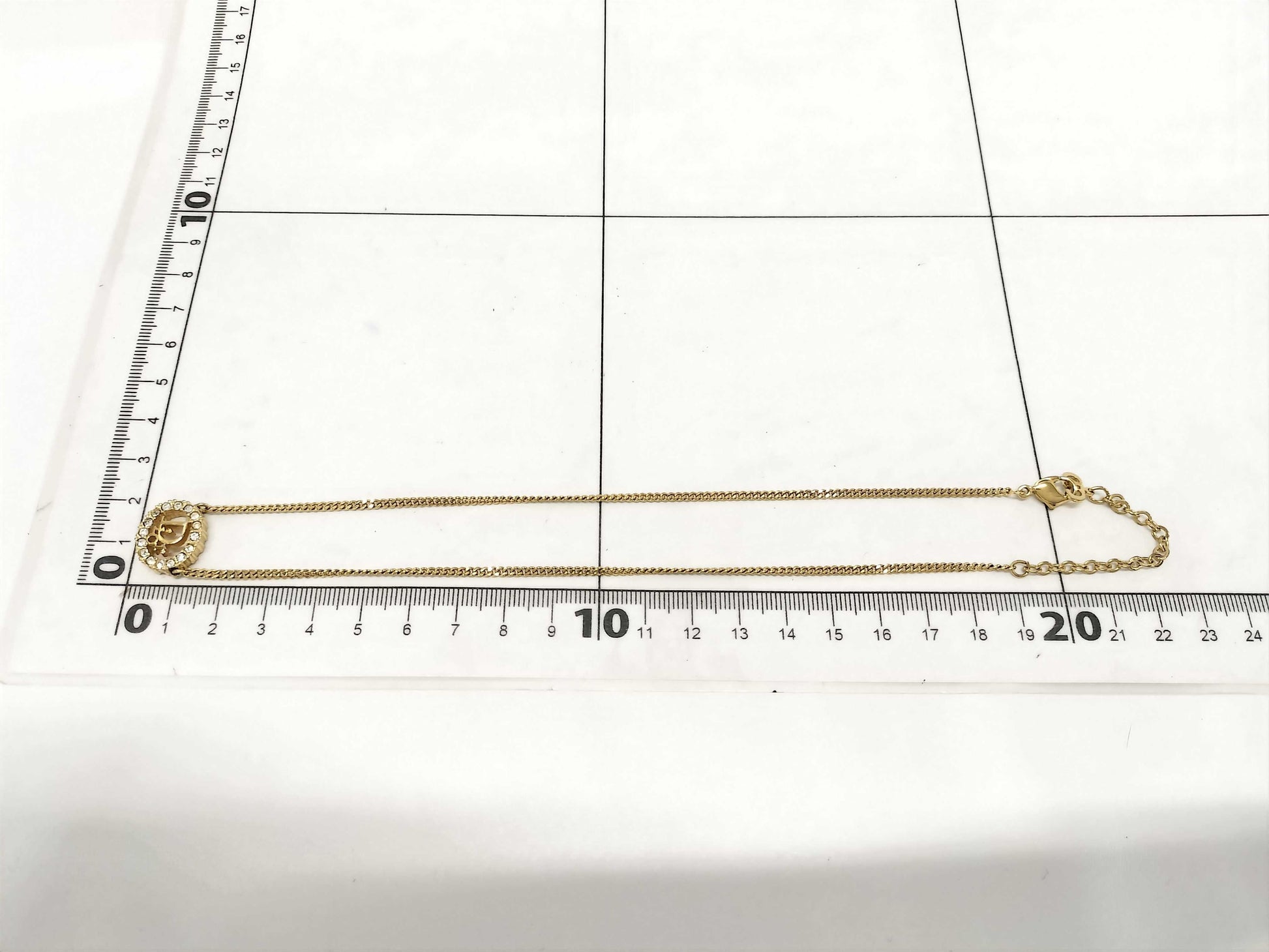 Dior Rhinestone Logo Necklace