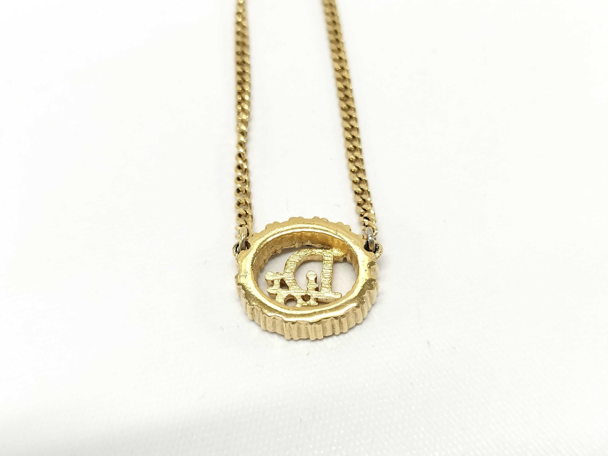 Dior Rhinestone Logo Necklace