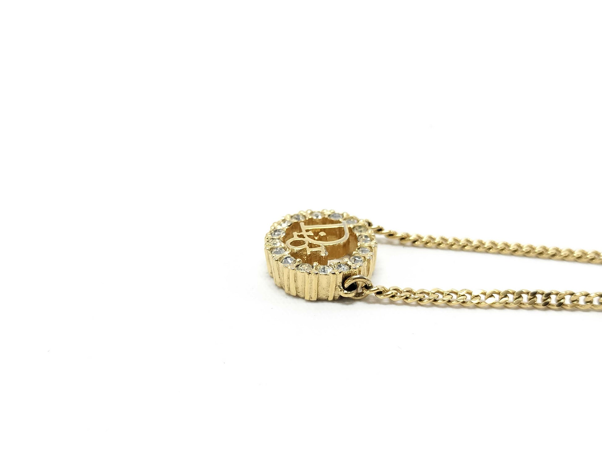 Dior Rhinestone Logo Necklace