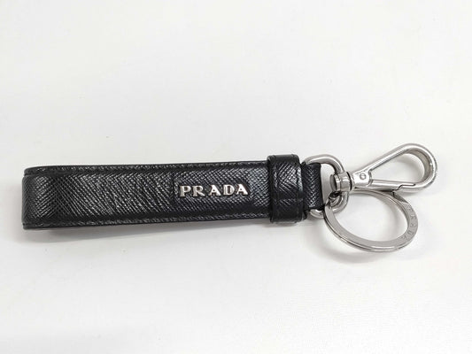 PRADA Saffiano Logo Key Ring Keychain Key Case Keychain