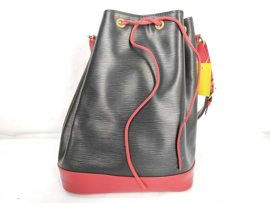 LOUIS VUITTON Epi Noe Two-Tone Black x Red Shoulder Bag