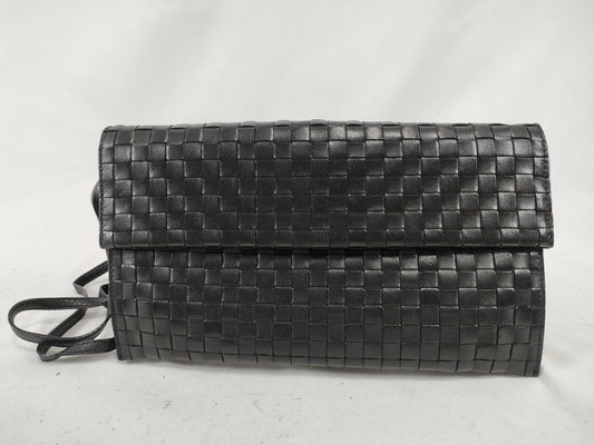 BOTTEGA VENETA Intrecciato Shoulder Bag, Black, Vintage Shoulder Bag