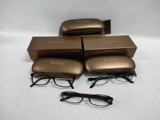 GUCCI 3-piece eyeglasses set Sunglasses and eyeglasses