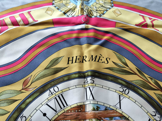 HERMES scarf parmi les fleurs je compte les heures