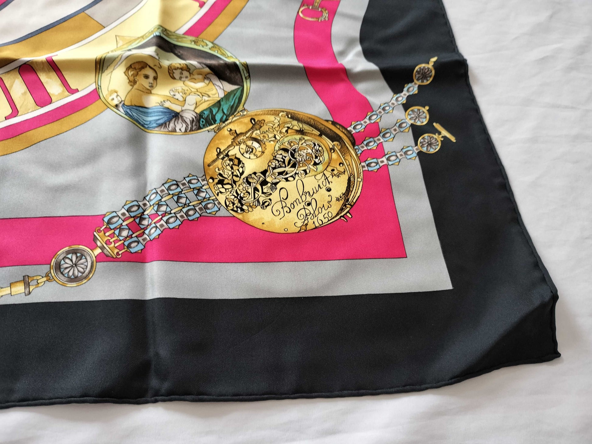 HERMES scarf parmi les fleurs je compte les heures