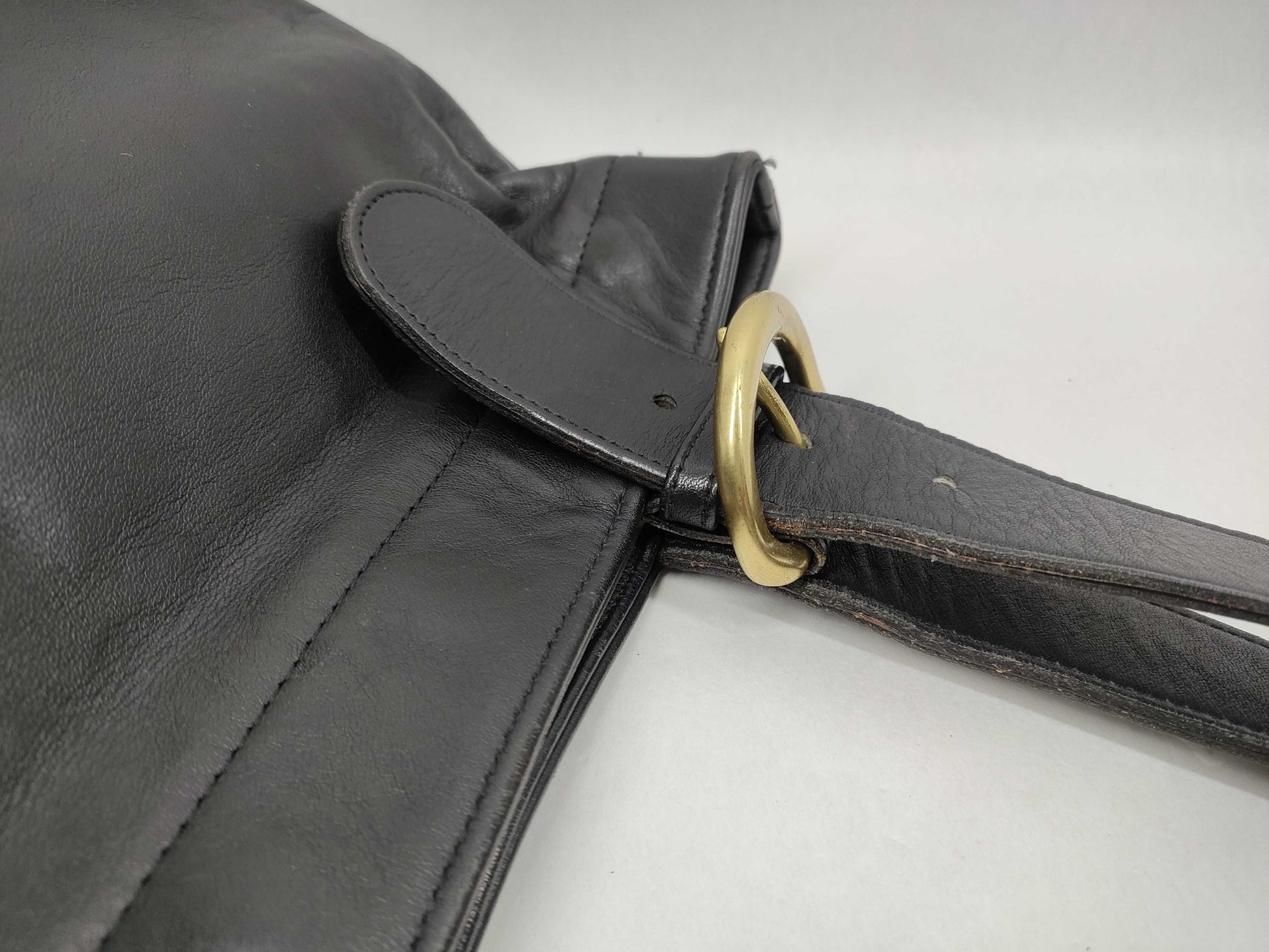 COACH COACH Old Coach Leather Bag Black Tote Bag