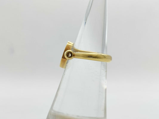 BVLGARI BB Flip Coral Onyx YG 750 5.9g Ring