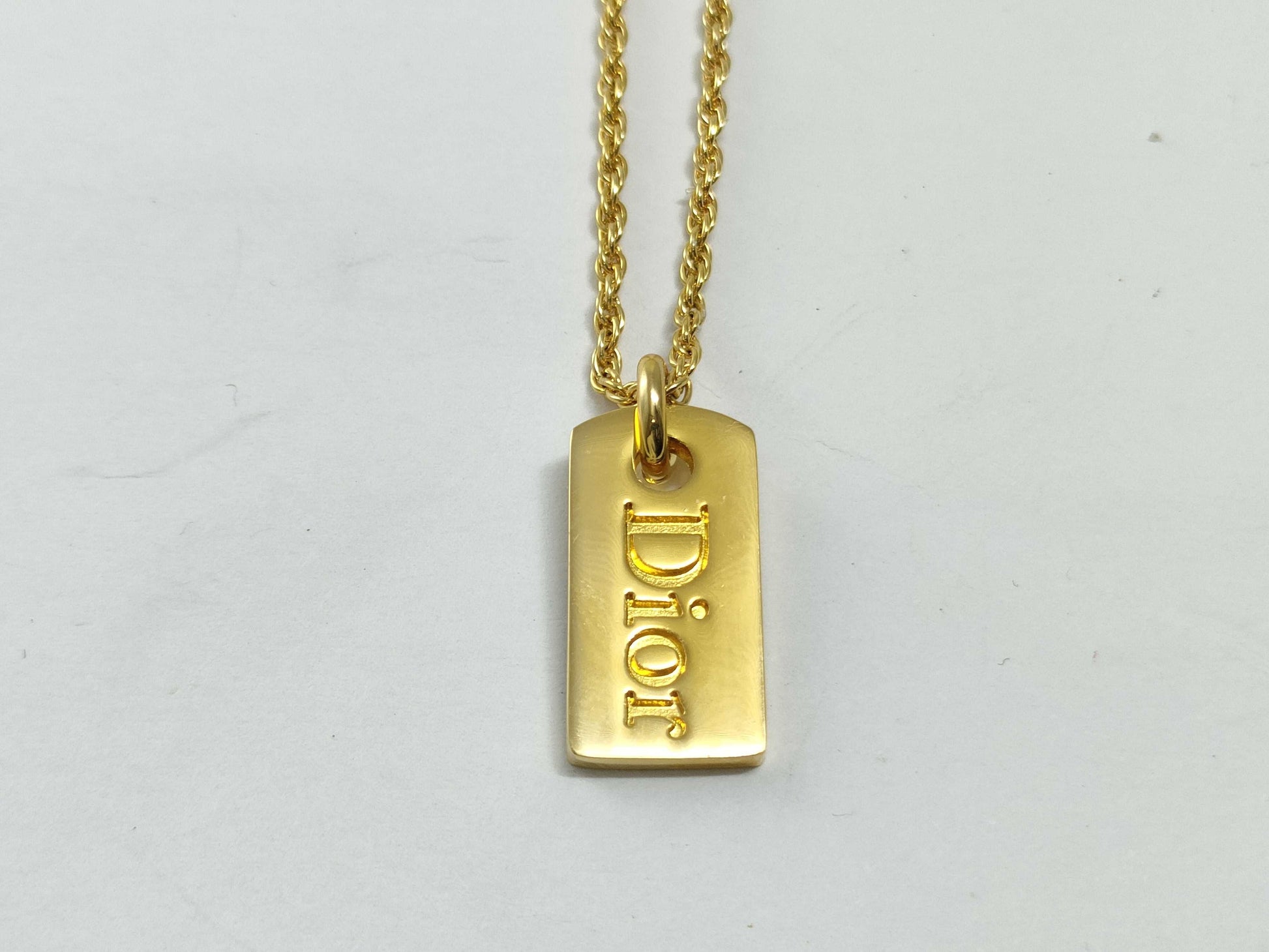 Dior logo accessory gold necklace