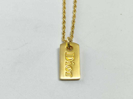 Dior logo accessory gold necklace