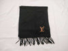 LOUIS VUITTON Cashmere Logo Scarf Black Other Accessories