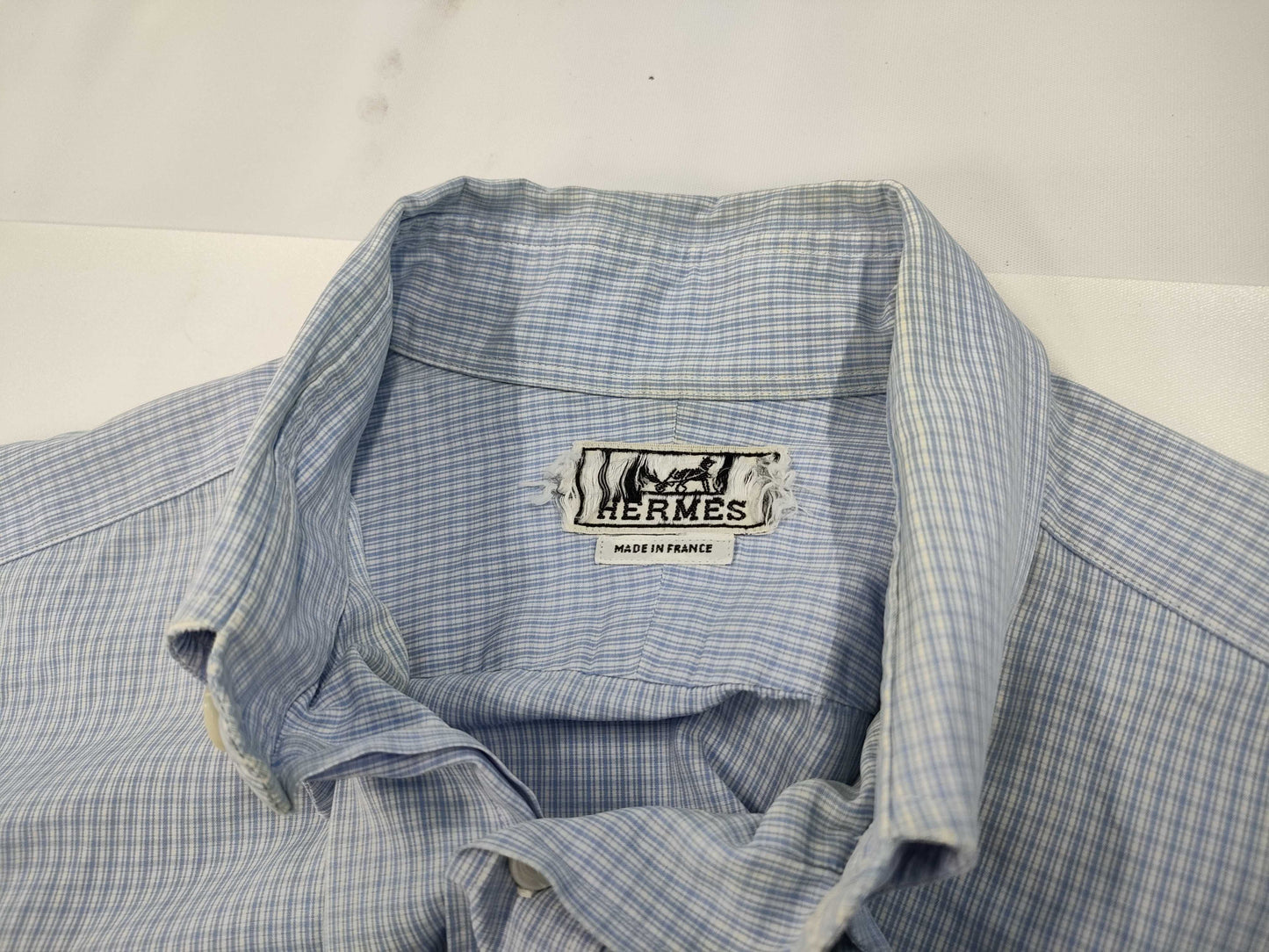HERMES Check Shirt Serie Button Shirt