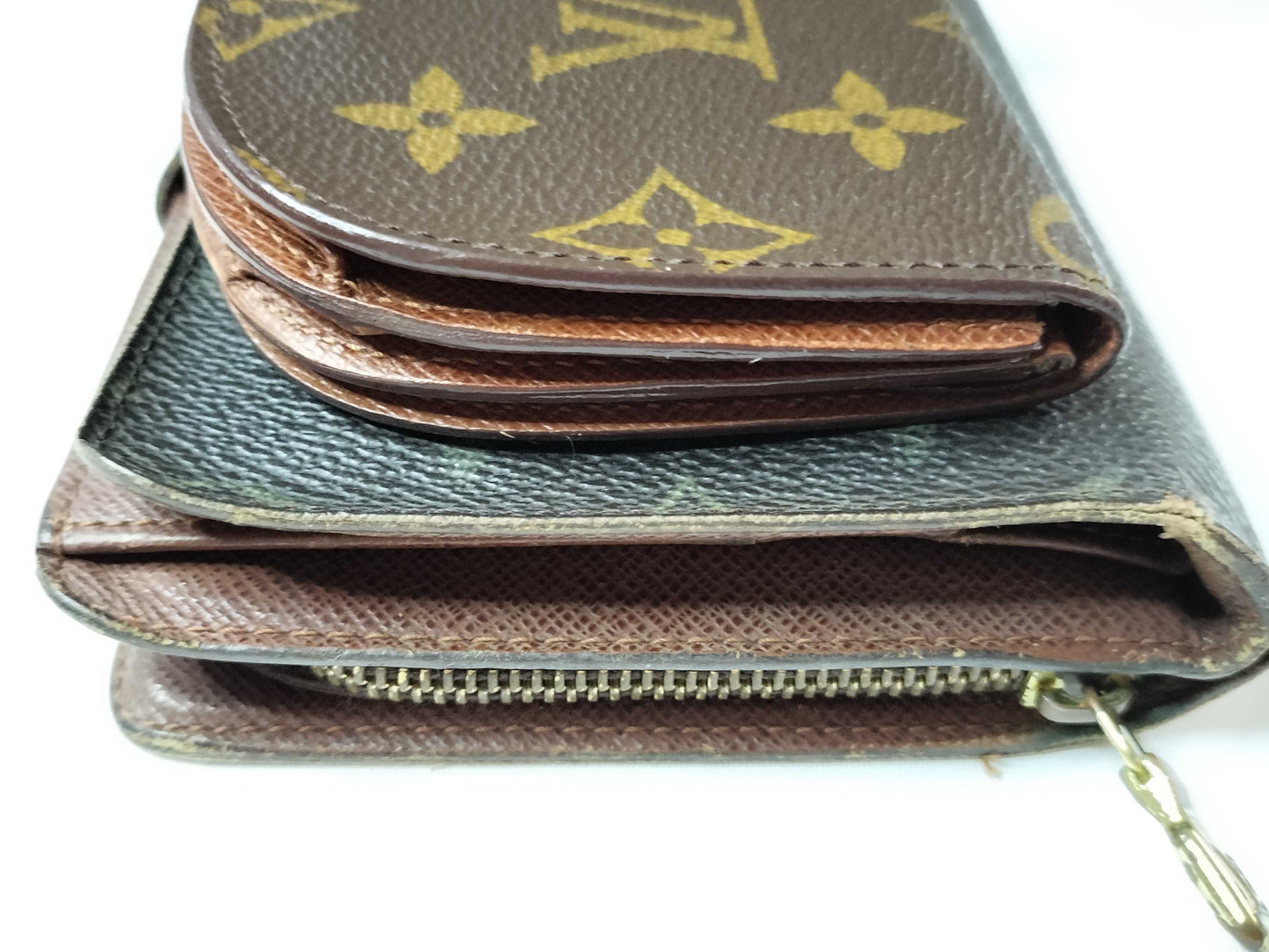 LOUIS VUITTON Monogram M61207 Porte Papier Zip M61970 Porte Monnaie Gusé 2-piece Wallet