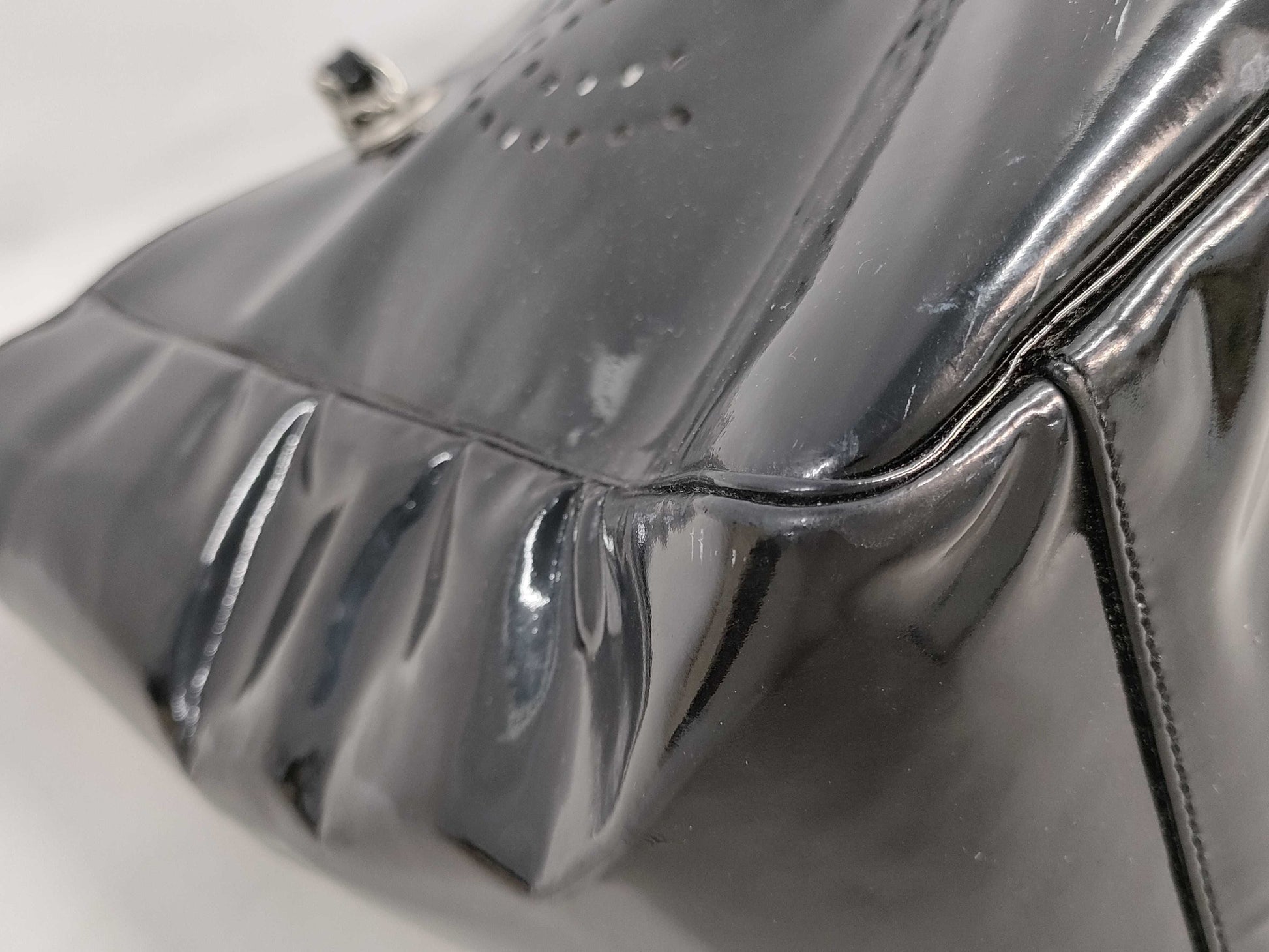 CHANEL Patent Leather/Triple Coco/Tote Bag