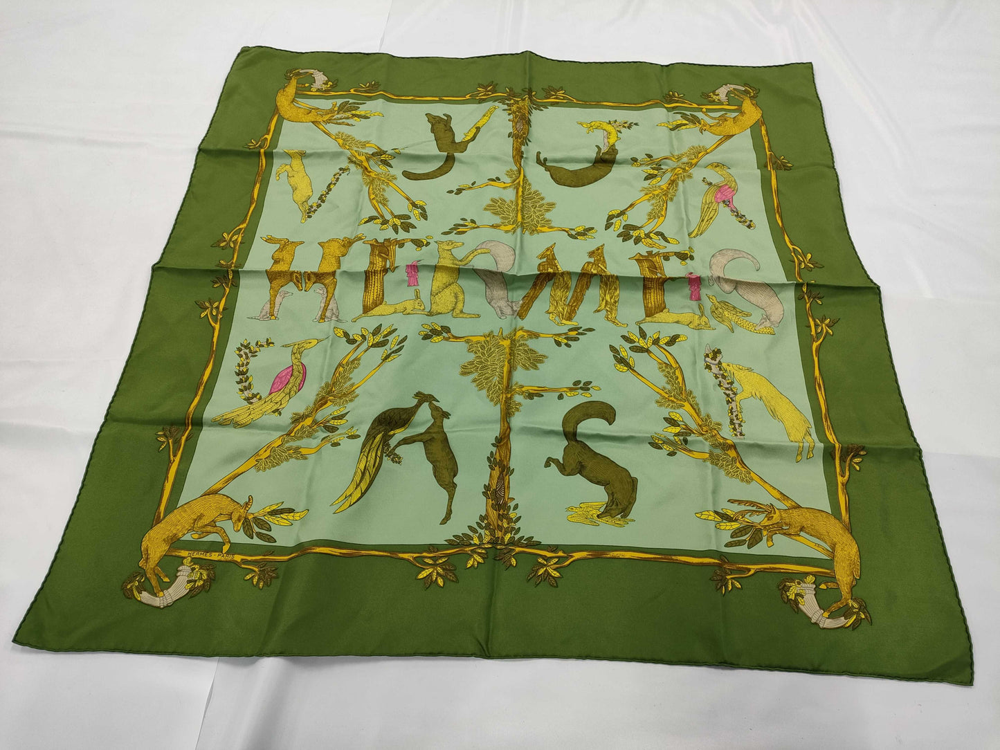 HERMES Carre Carre 90 Animal Alphabet Scarf