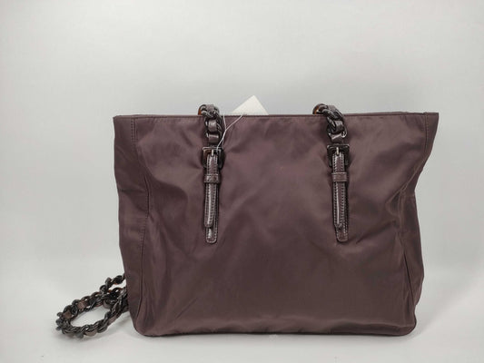 PRADA Nylon Chain Shoulder Tote Bag
