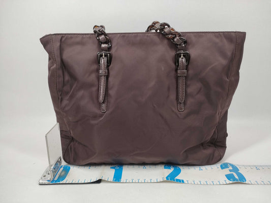 PRADA Nylon Chain Shoulder Tote Bag