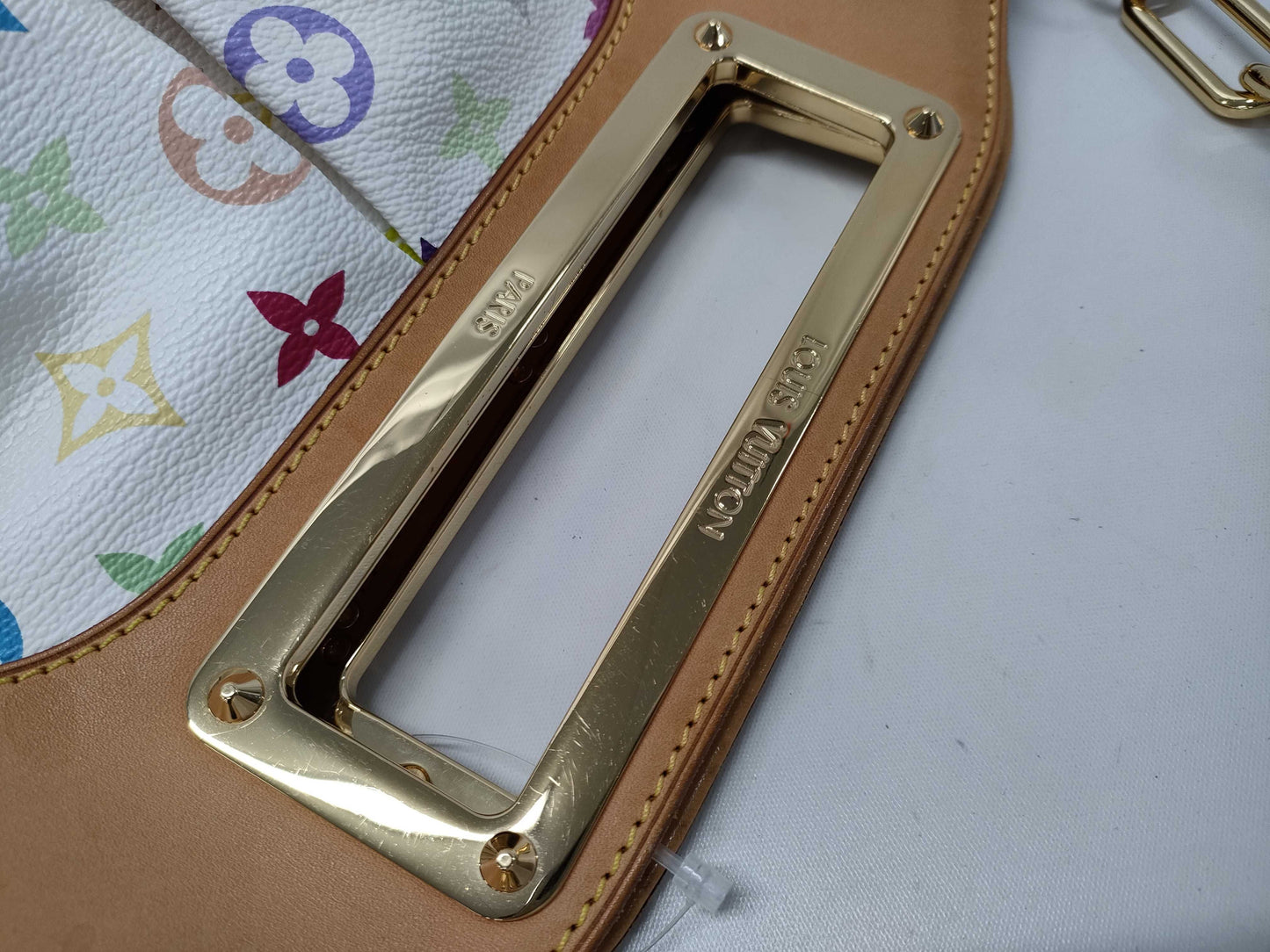 LOUIS VUITTON Monogram Multicolore Judy MM Blanc 2-way Shoulder Bag