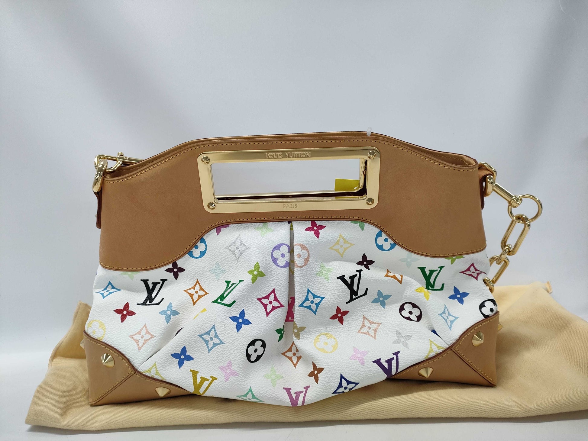 LOUIS VUITTON Monogram Multicolore Judy MM Blanc 2-way Shoulder Bag