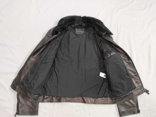 BALLY Lamb Jacket Men's Fur Neck Jacket