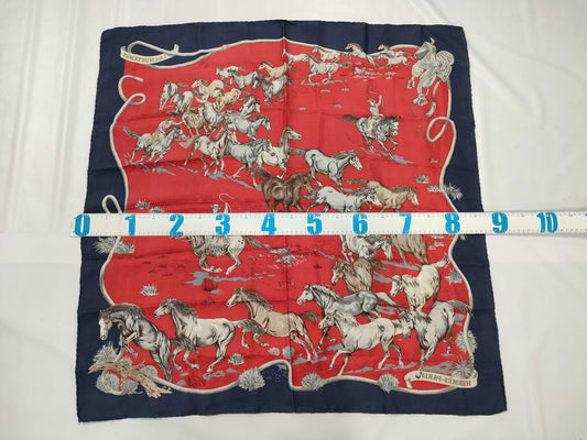HERMES Carre LES MUSTANGS Scarf