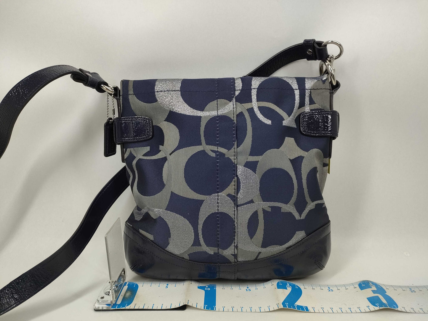 COACH Signature F19820 Optic Signature One Shoulder Canvas Shoulder Bag