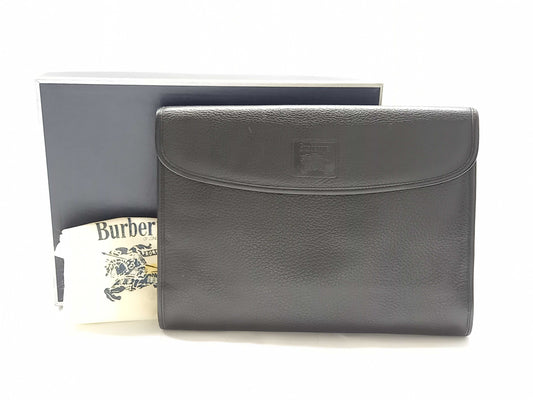 BURBERRY Leather Nova Check Clutch Bag