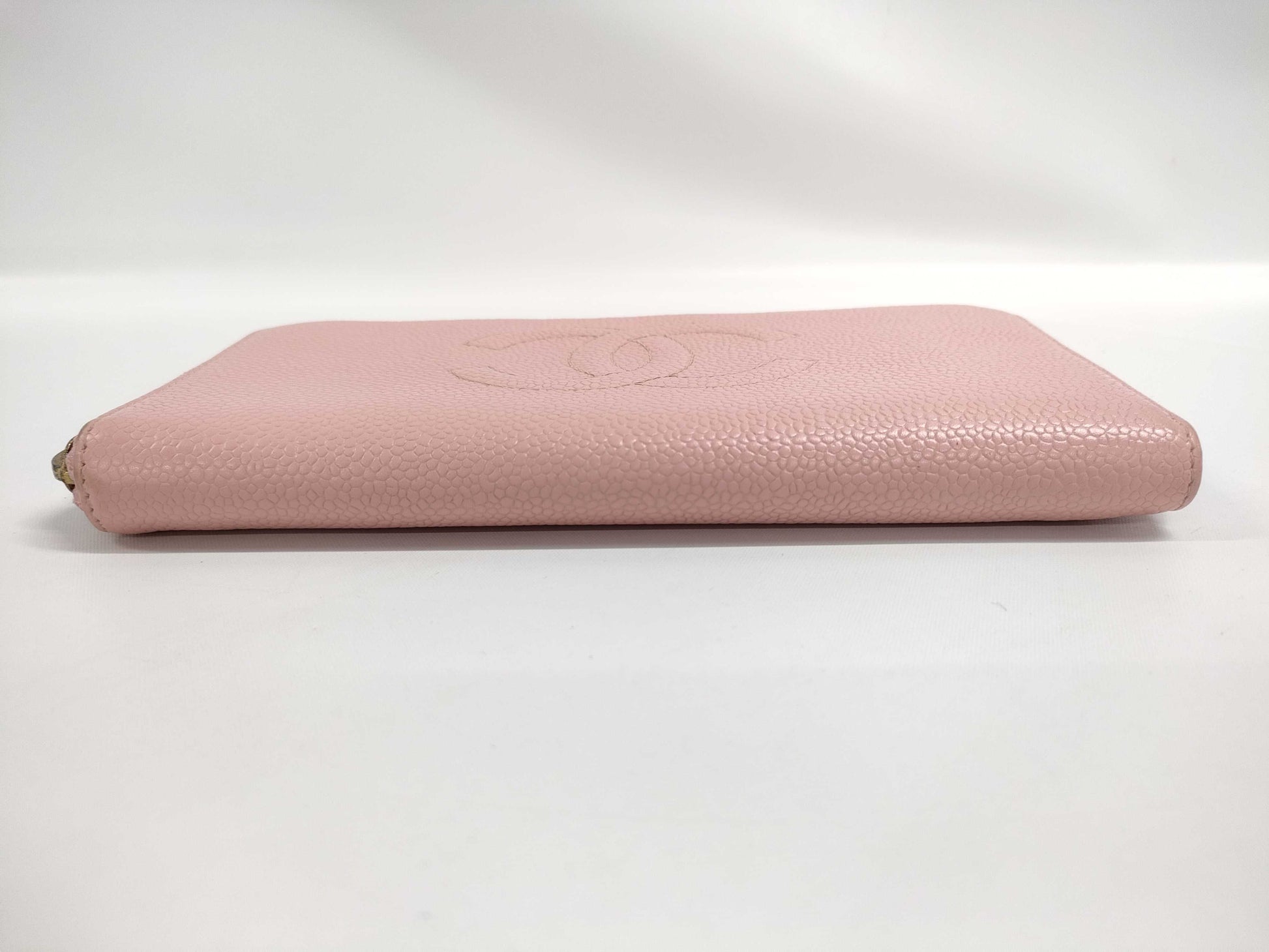CHANEL Caviar Leather Round Long Wallet Wallet