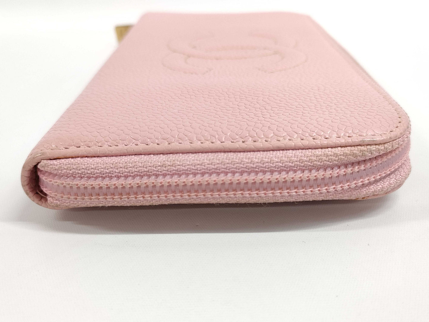 CHANEL Caviar Leather Round Long Wallet Wallet