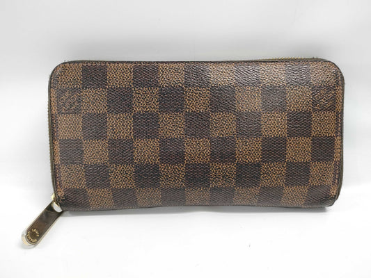 LOUIS VUITTON Damier Long Wallet Zipper Broken Wallet