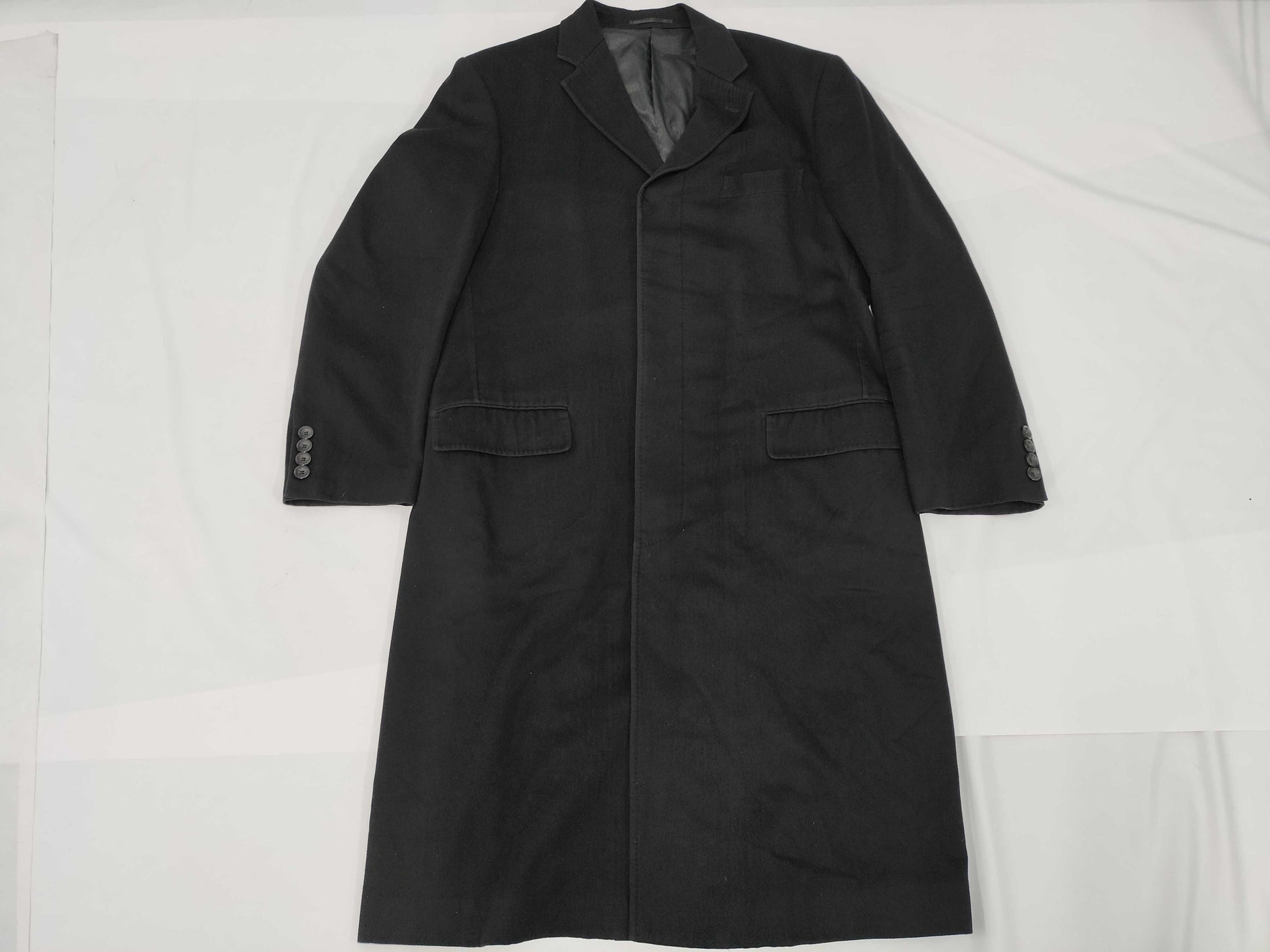 Zegna 100% Cashmere Long Coat, Black