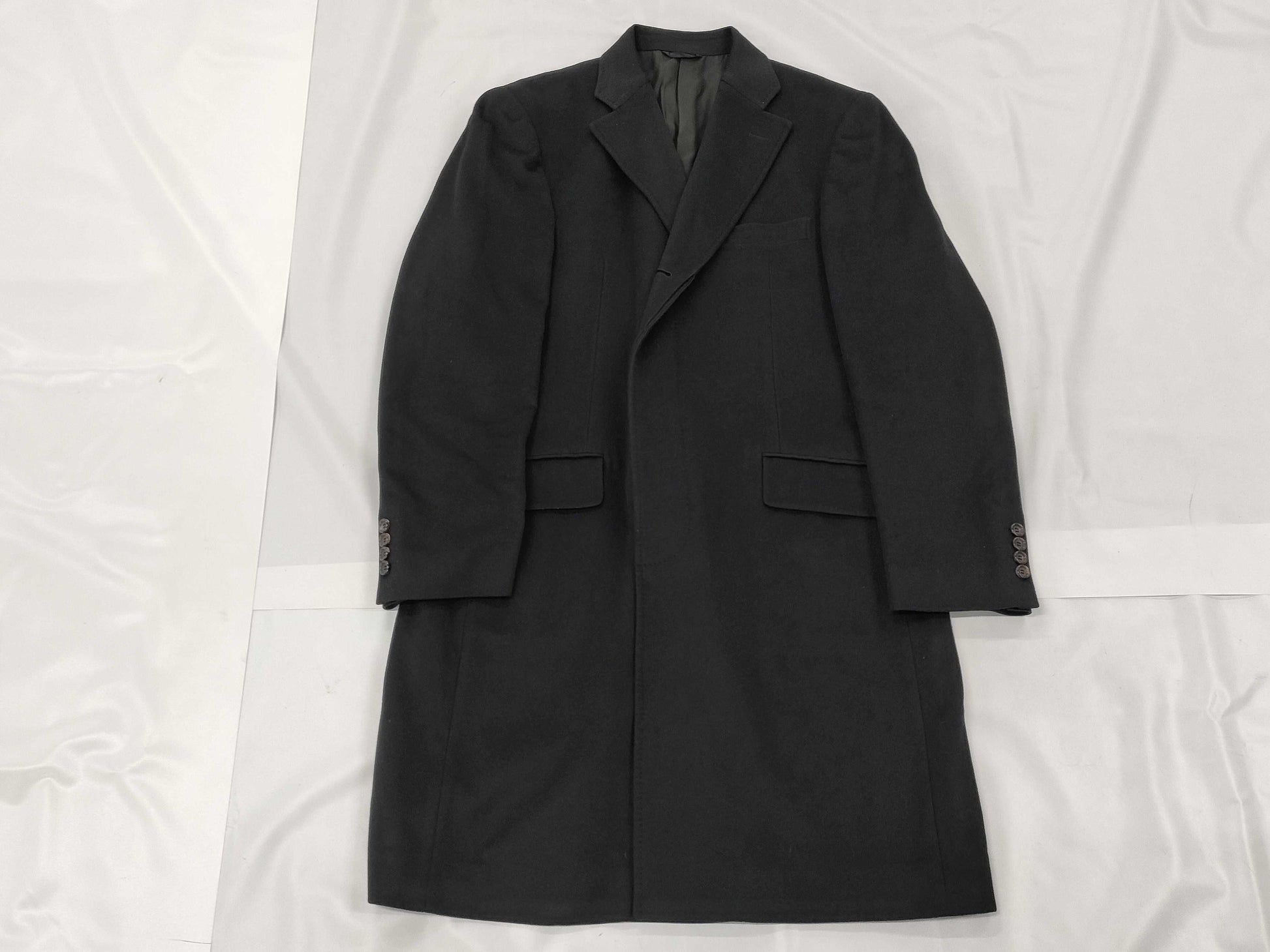 Zegna 100% Cashmere Long Coat, Black
