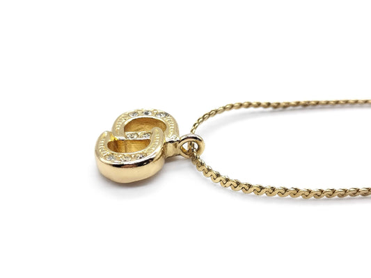 Dior logo rhinestone necklace