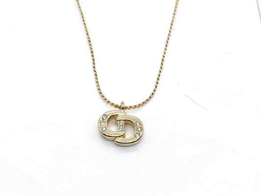 Dior logo rhinestone necklace