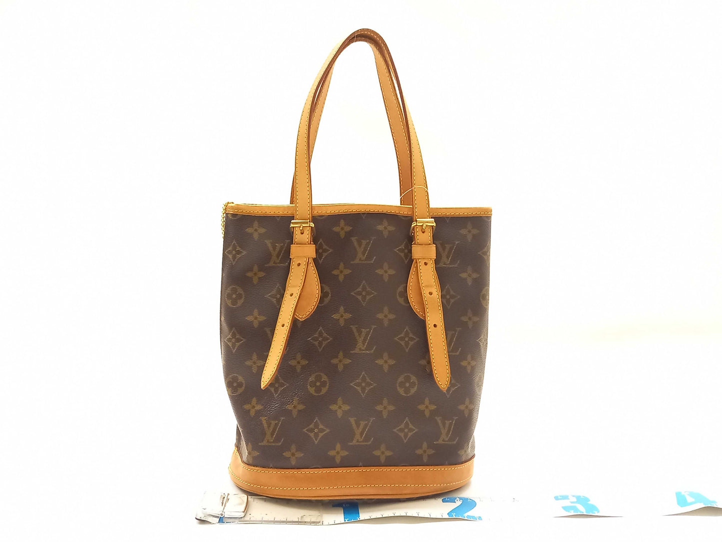 LOUIS VUITTON Monogram Bucket PM Tote Bag with Pouch