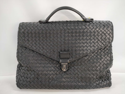BOTTEGA VENETA Intrecciato Briefcase with Lock Handbag
