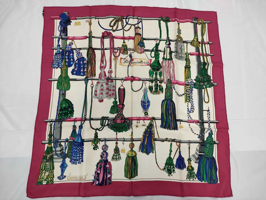 HERMES Carré 90 Passementerie Quadri Scarf with Cord