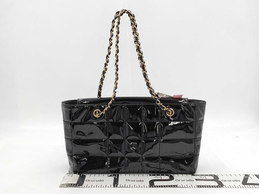 CHANEL Chocolate Bar Enamel Chain Shoulder Bag