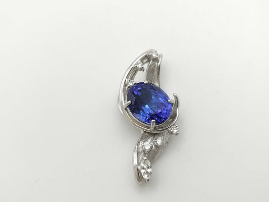TZ5.01ct D0.27ct K18WG 8.0g Pendant Top