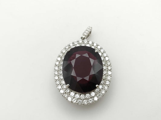 Rubellite 15.887ct D2.05ct Pt950 10.2g Pendant Top