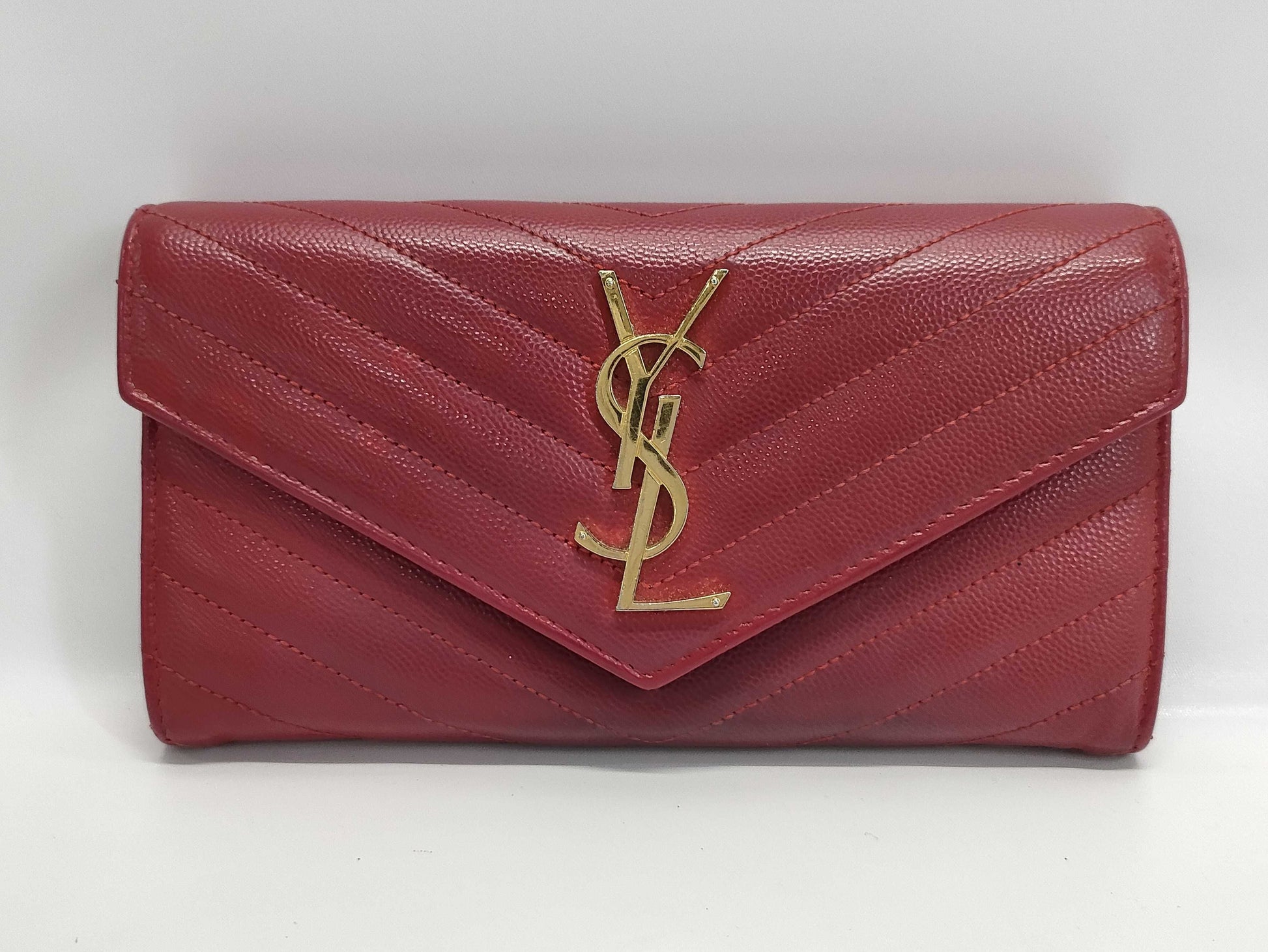 SAINT LAURENT Long Wallet Red Wallet