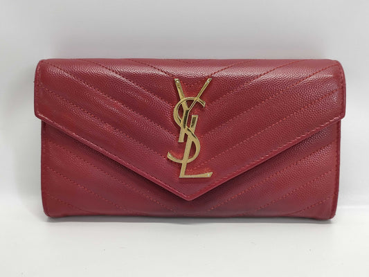 SAINT LAURENT Long Wallet Red Wallet