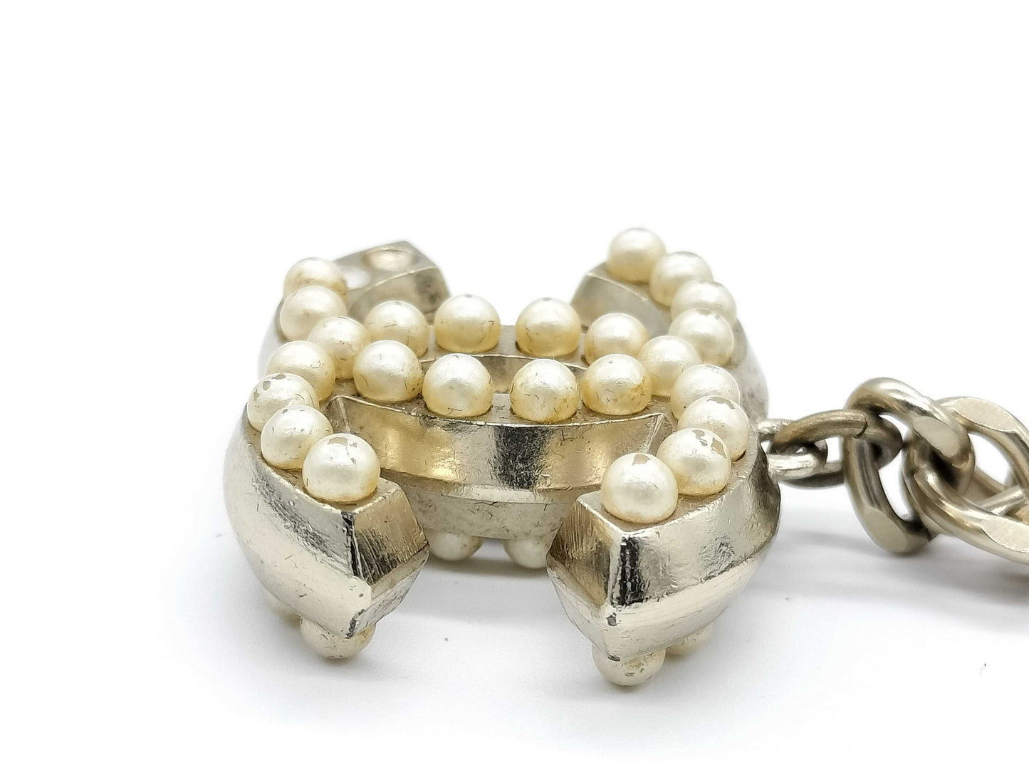 CHANEL Coco Mark Silver Coco Necklace