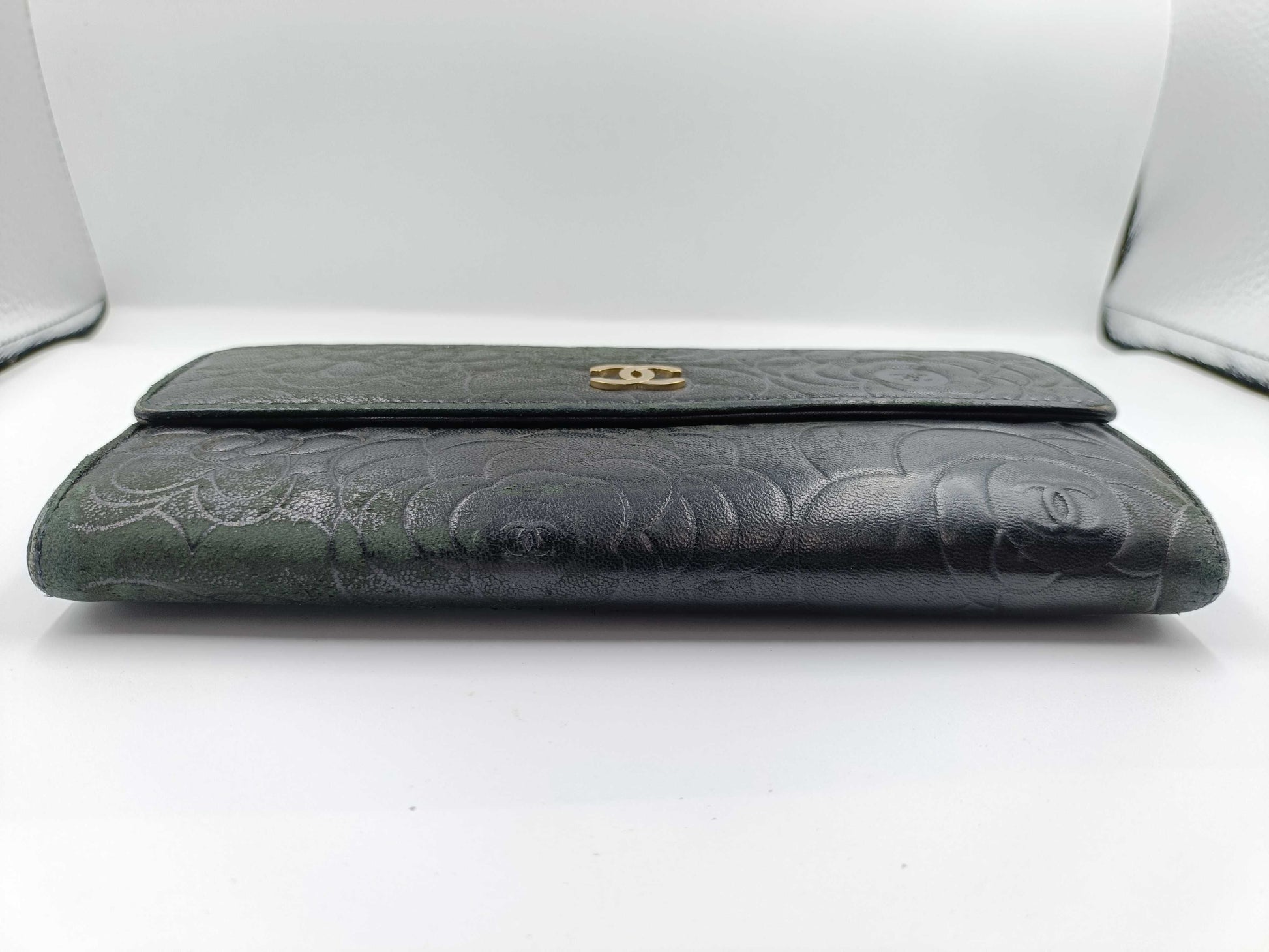 CHANEL Camellia Leather Long Wallet