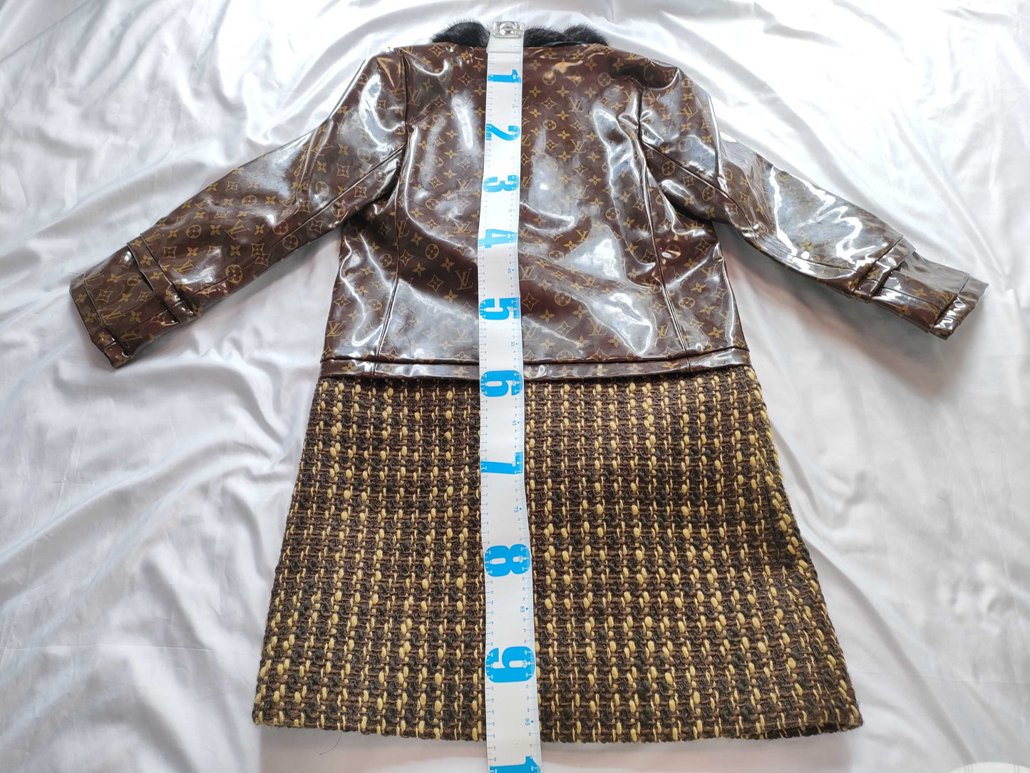 LOUIS VUITTON Monogram Monogram Coat PVC Mink Tweed Coat