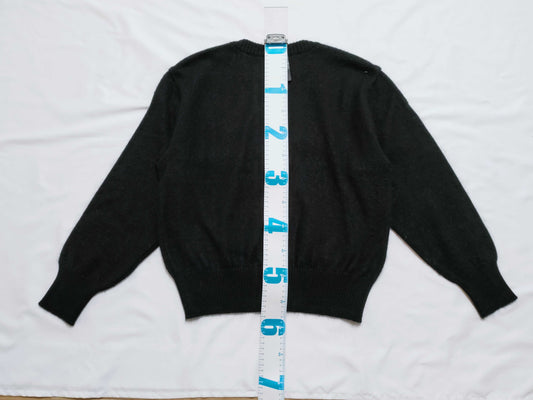 Yves Saint Laurent Knit Cardigan with Rhinestone Logo and Stone Buttons