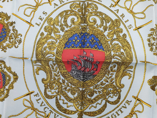 HERMES Carré Petit Carré LES ARMES DE PARIS Scarf
