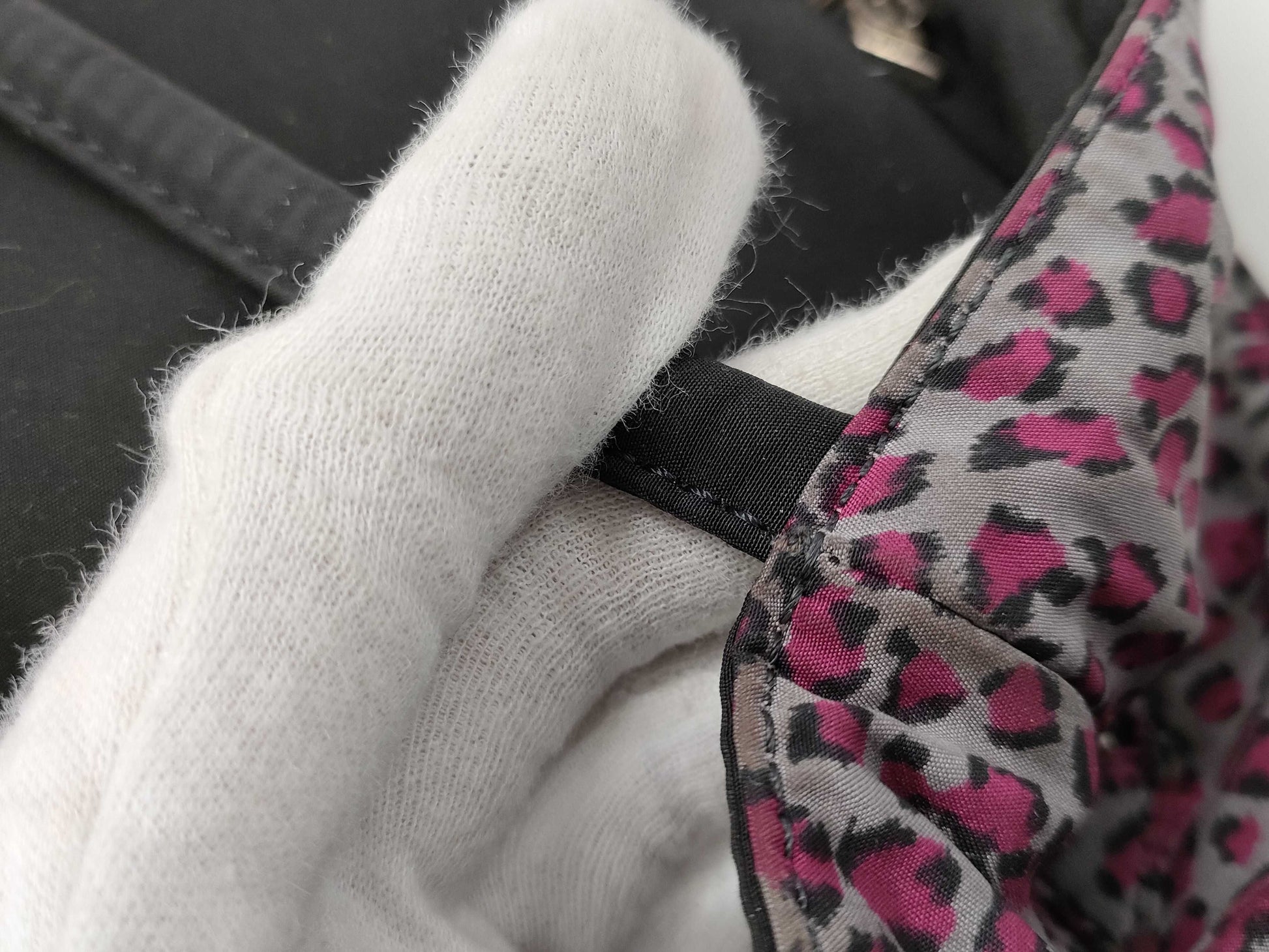 BOTTEGA VENETA nylon handbag with signs of deterioration