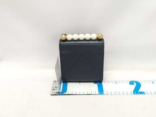 CHANEL Mini Matelasse Faux Pearl Lambskin Chain Shoulder Bag